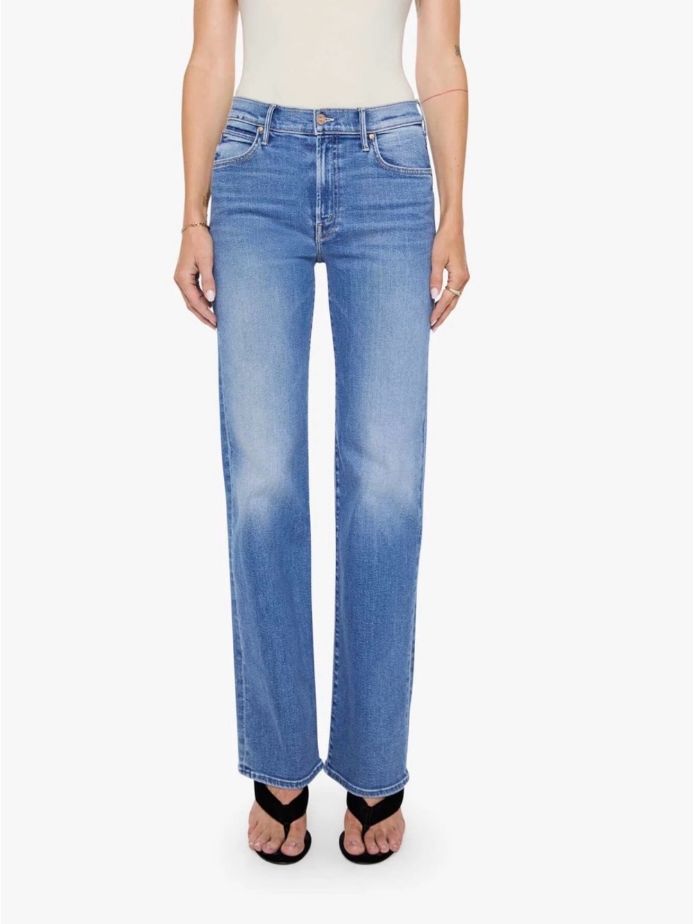 MOTHER Kick It Straight Leg Jeans in Light Blue Wash Fan Favorite